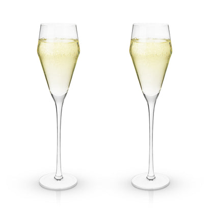 Raye Angled Crystal Prosecco Glasses Set of 2