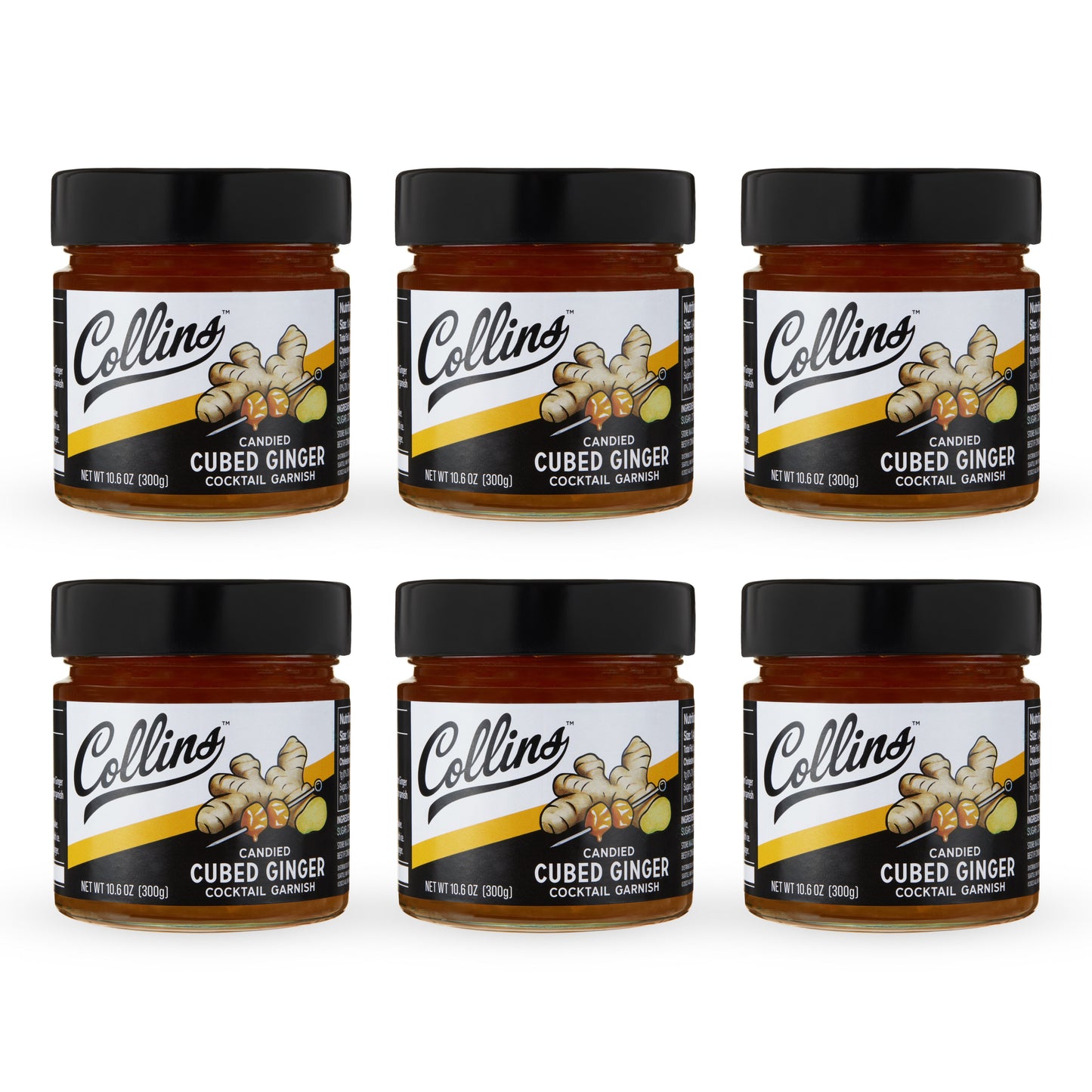 Candied Stem Ginger in Syrup 10.6 oz , Set of 6