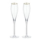Gold-Rimmed Crystal Champagne Flutes Set of 2