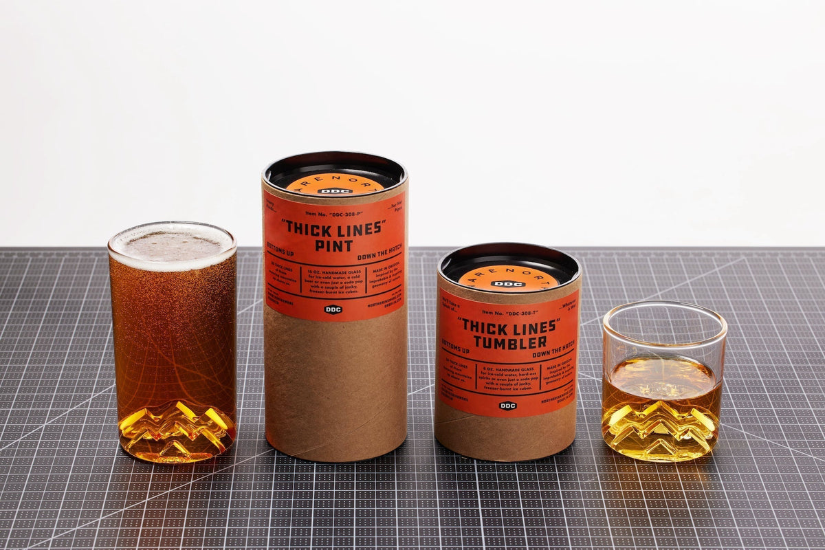Thick Lines Handblown Pint