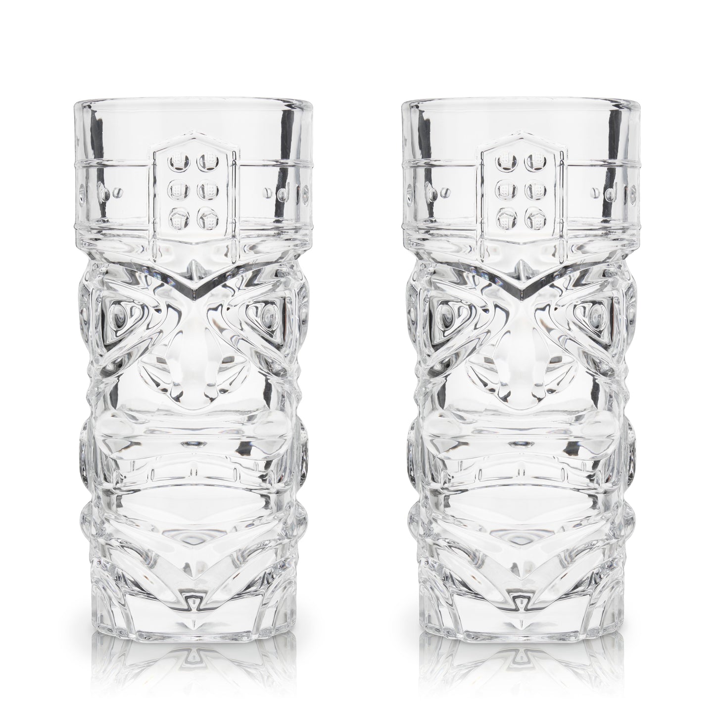 Pacific Crystal Tiki Glasses Set of 2