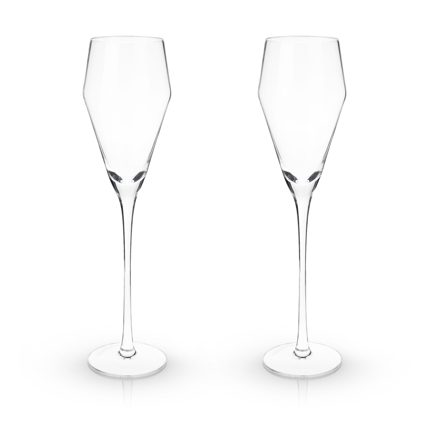 Raye Angled Crystal Prosecco Glasses Set of 2