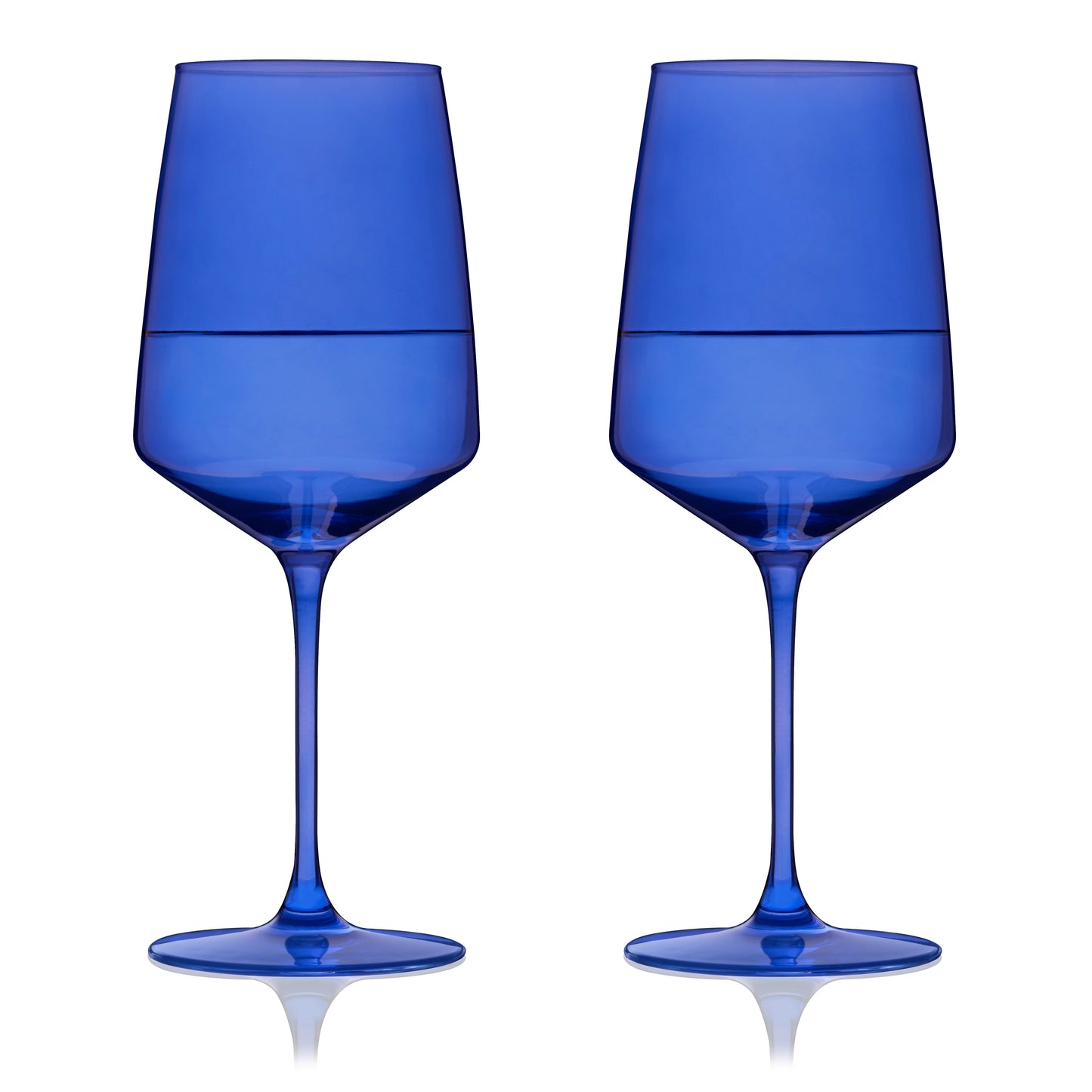 Reserve Nouveau Crystal Wine Glasses in Cobalt Set of 2