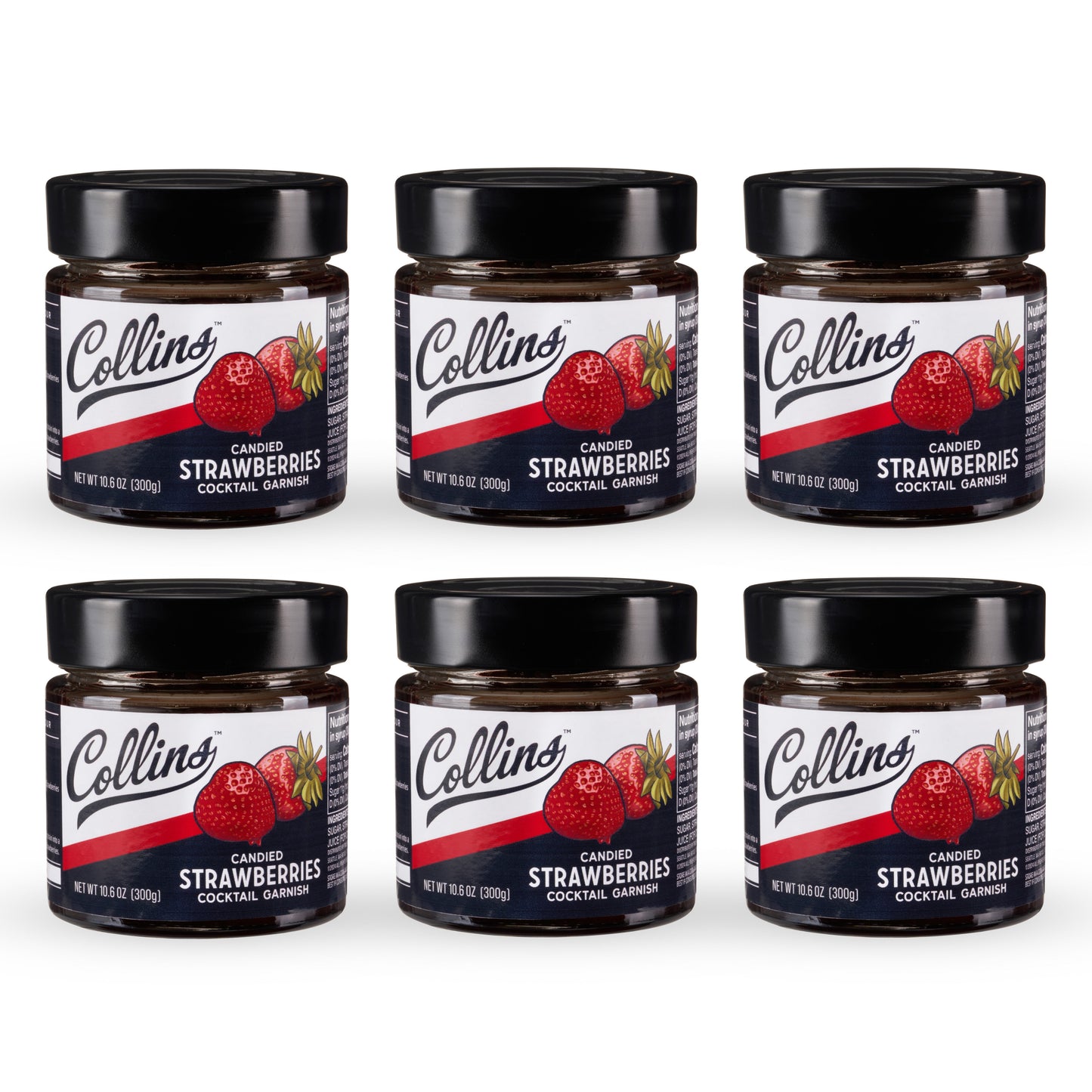 Candied Strawberries in Syrup 10.6 oz , Set of 6