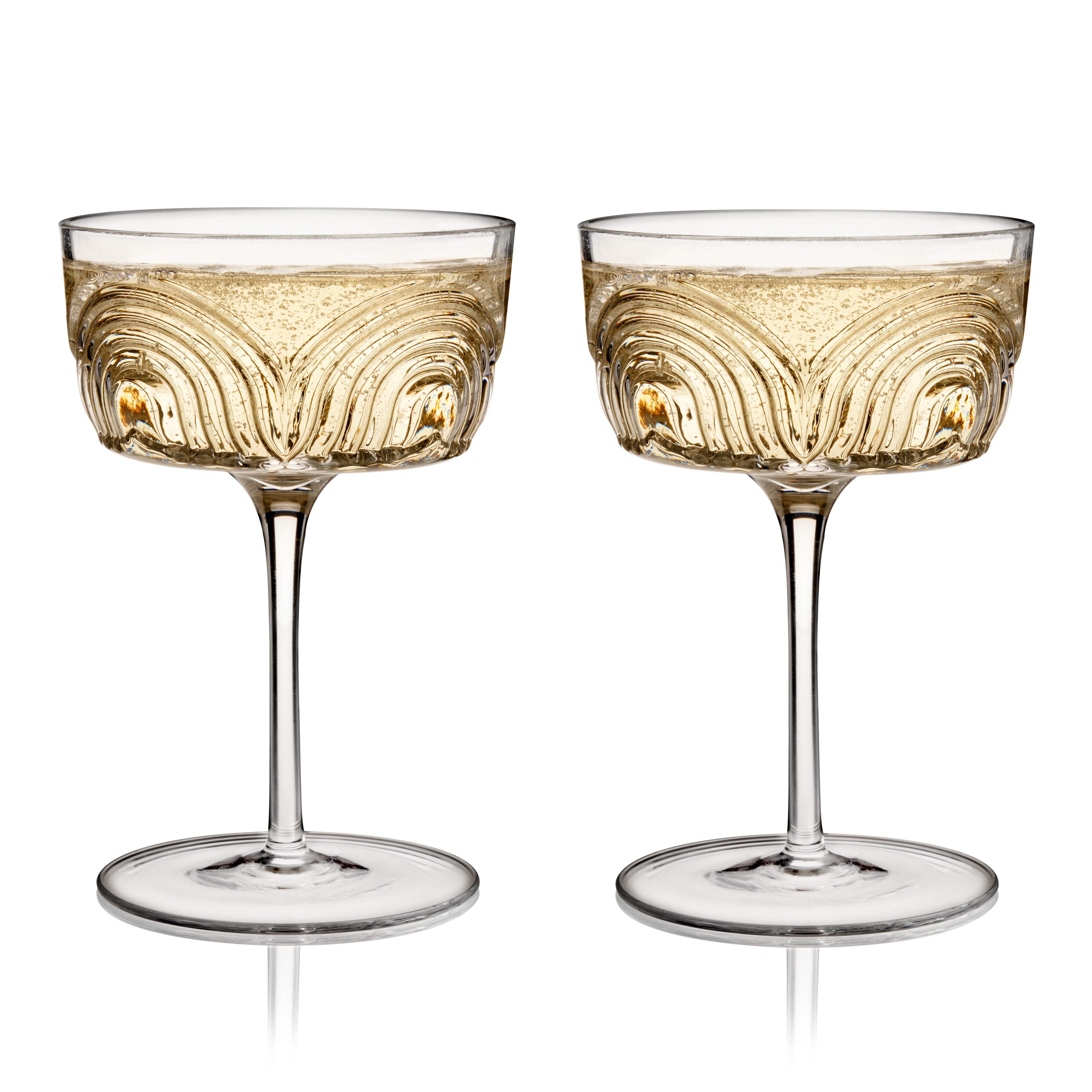 Viski Beau Crystal Cocktail Coupes - Thumbnail 4