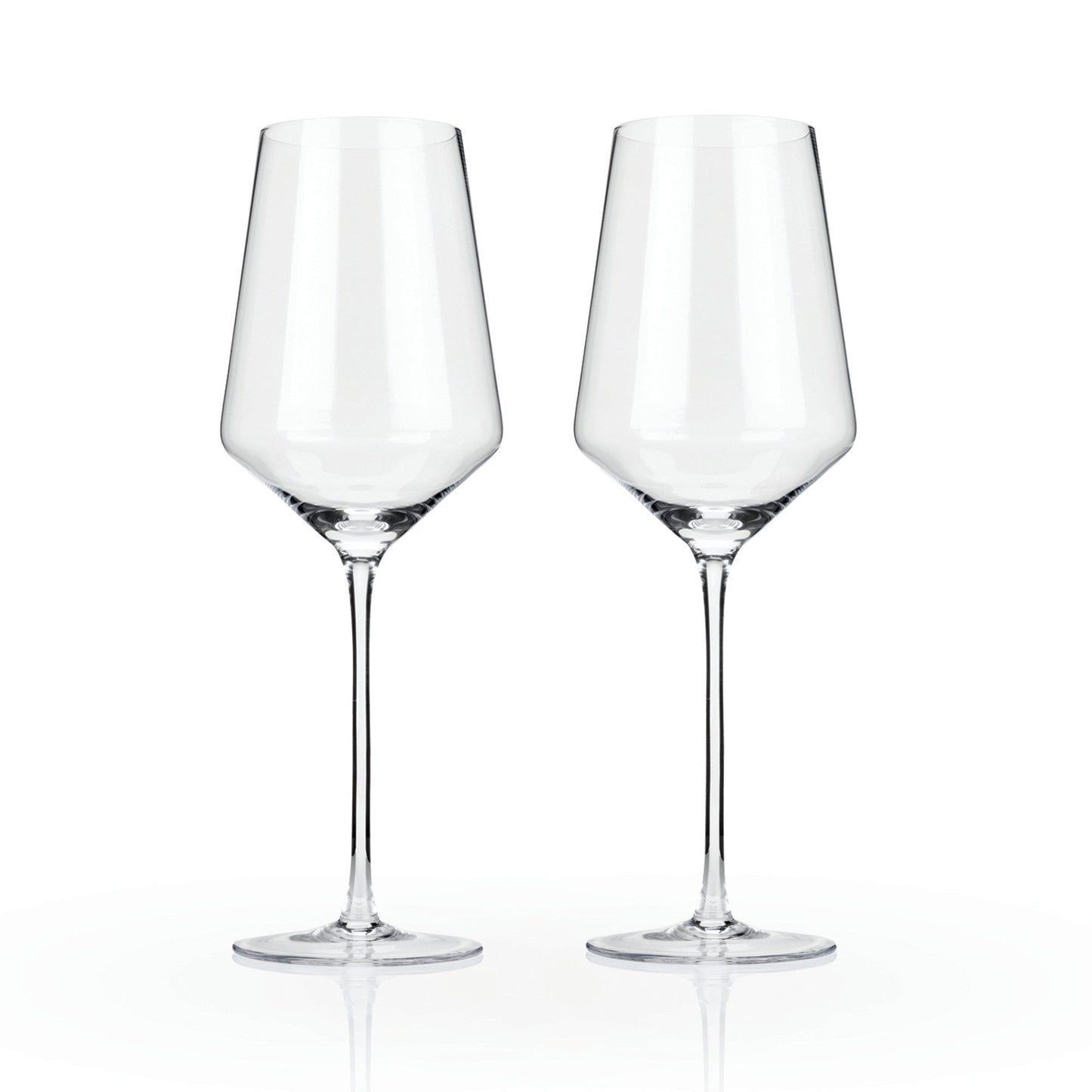 Raye Angled Crystal Bordeaux Glasses Set of 2