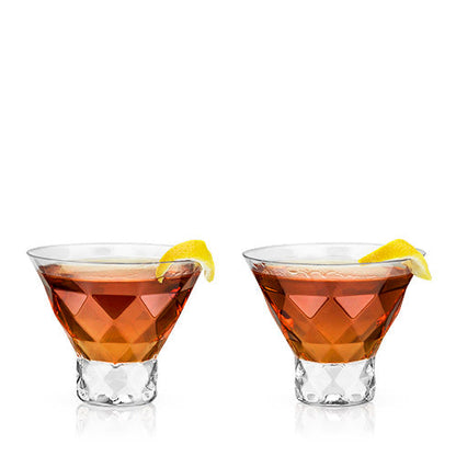 Gem Crystal Martini Glasses Set of 2