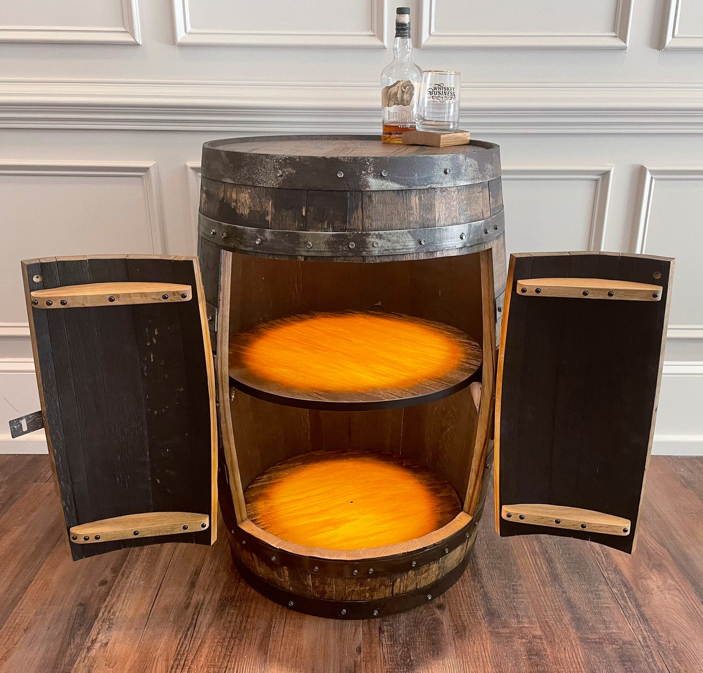 Premium Whiskey Barrel Cabinet