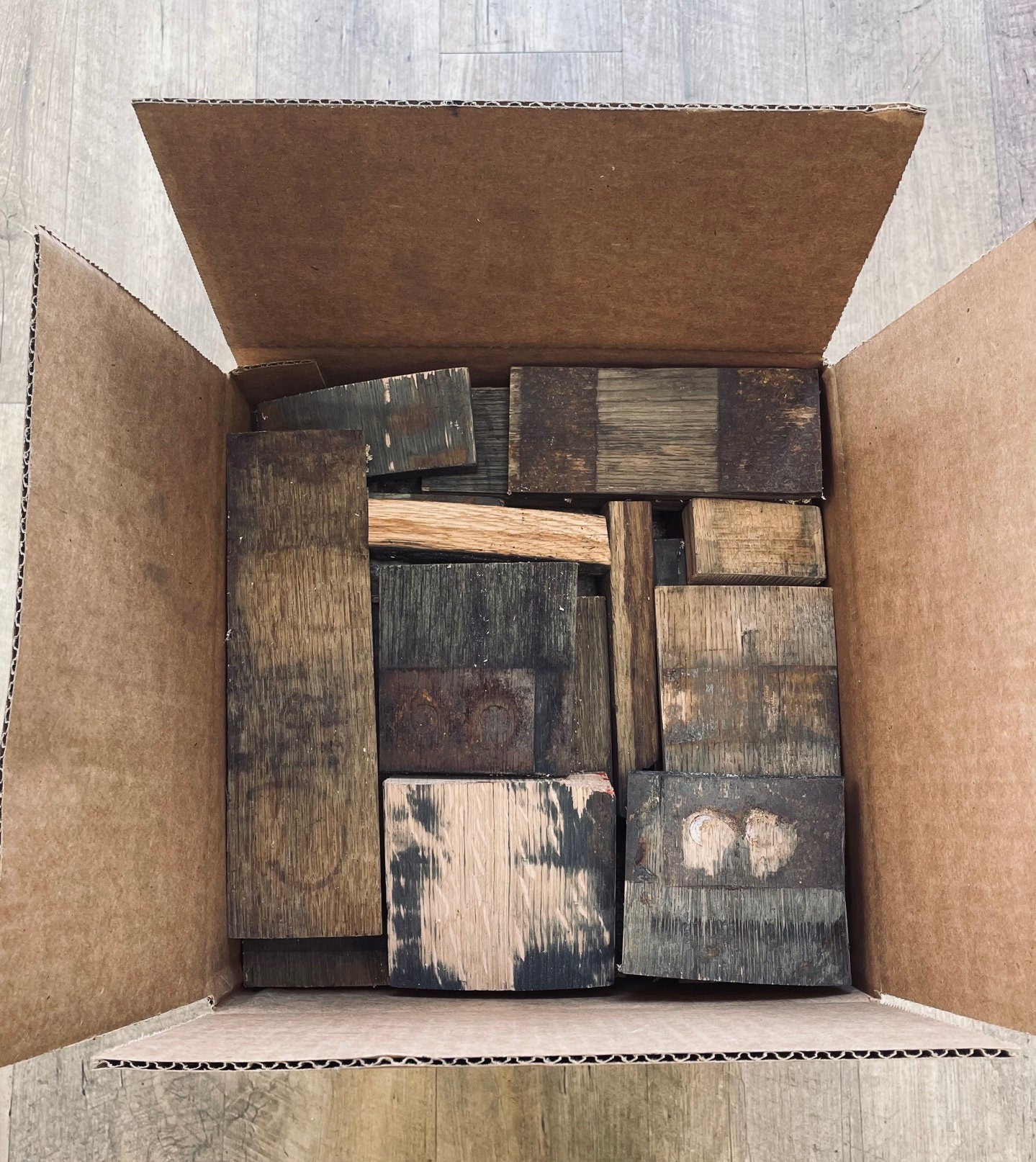 Whiskey barrel wood cutoffs- 32+ lb box