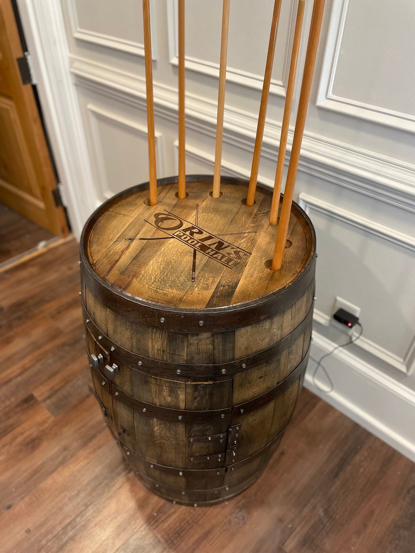 Whiskey Barrel Pool/Billiards Cabinet