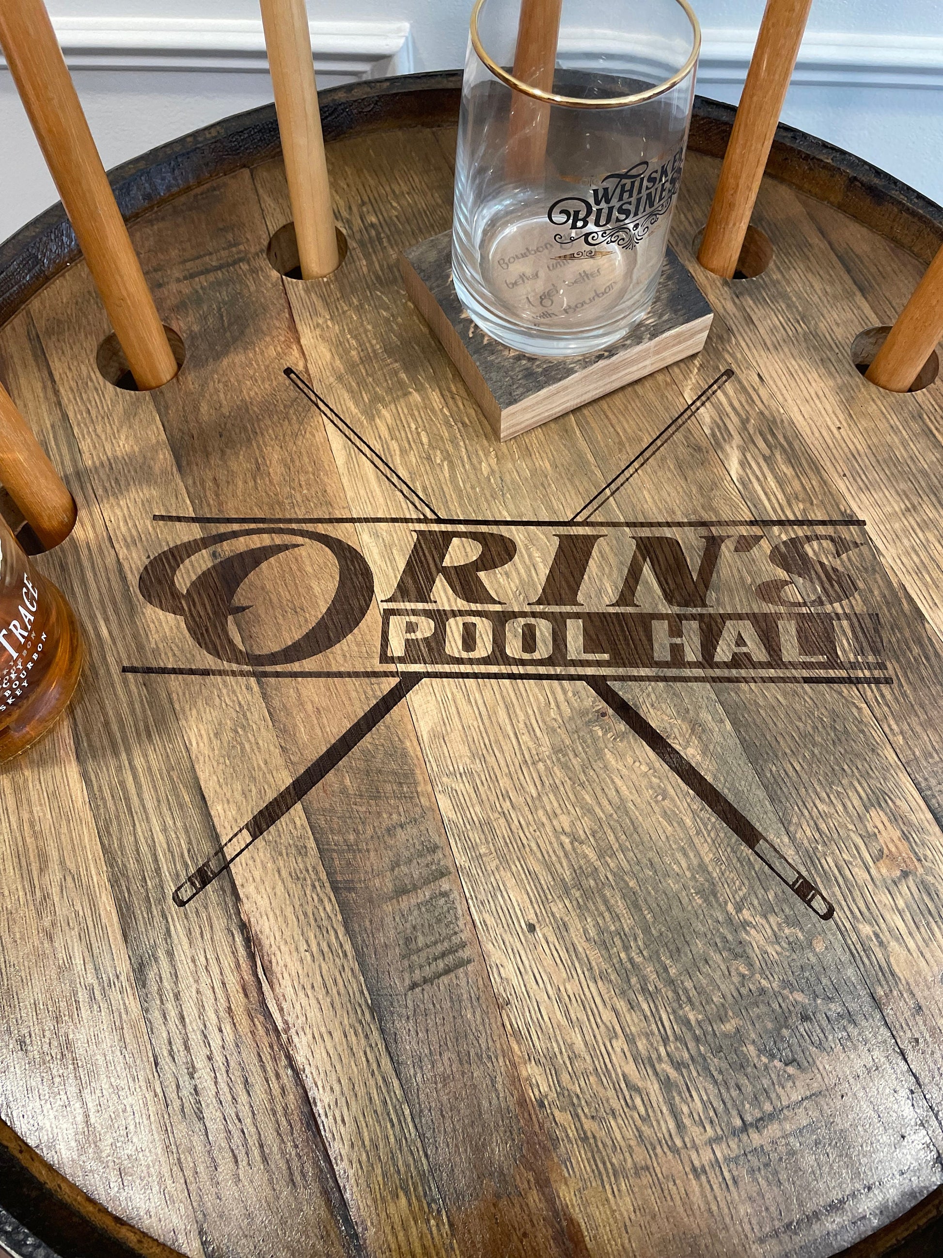 Whiskey Barrel Pool/Billiards Cabinet