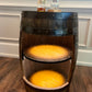 Top Seller- Bourbon Barrel Cabinet with multicolor LED's -engraving available- loaded with unique features
