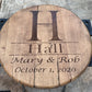 Custom Engraved Whiskey Barrel Head for Wedding or Anniversary