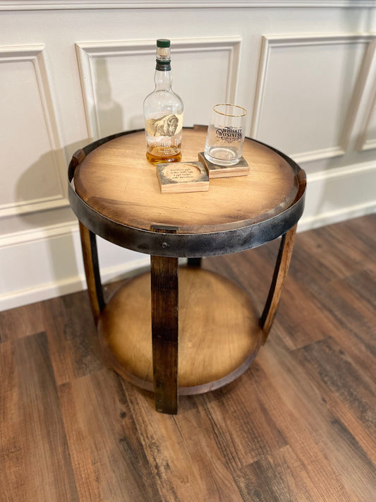 Bourbon Barrel End Table