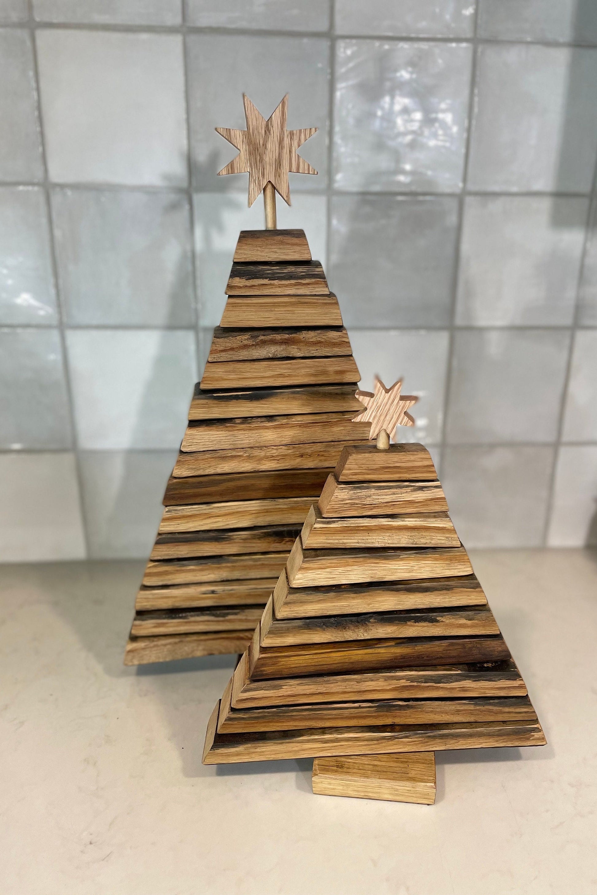 Bourbon Barrel Christmas Trees- Two sizes available