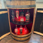 Top Seller- Bourbon Barrel Cabinet with multicolor LED's -engraving available- loaded with unique features