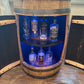 Top Seller- Bourbon Barrel Cabinet with multicolor LED's -engraving available- loaded with unique features