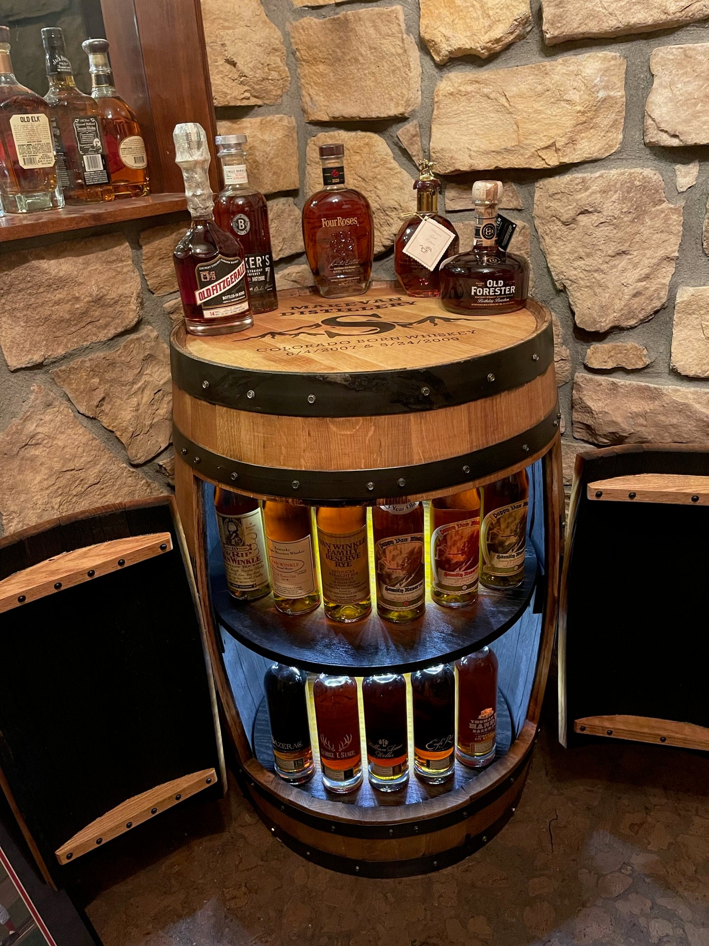 Premium Whiskey Barrel Cabinet